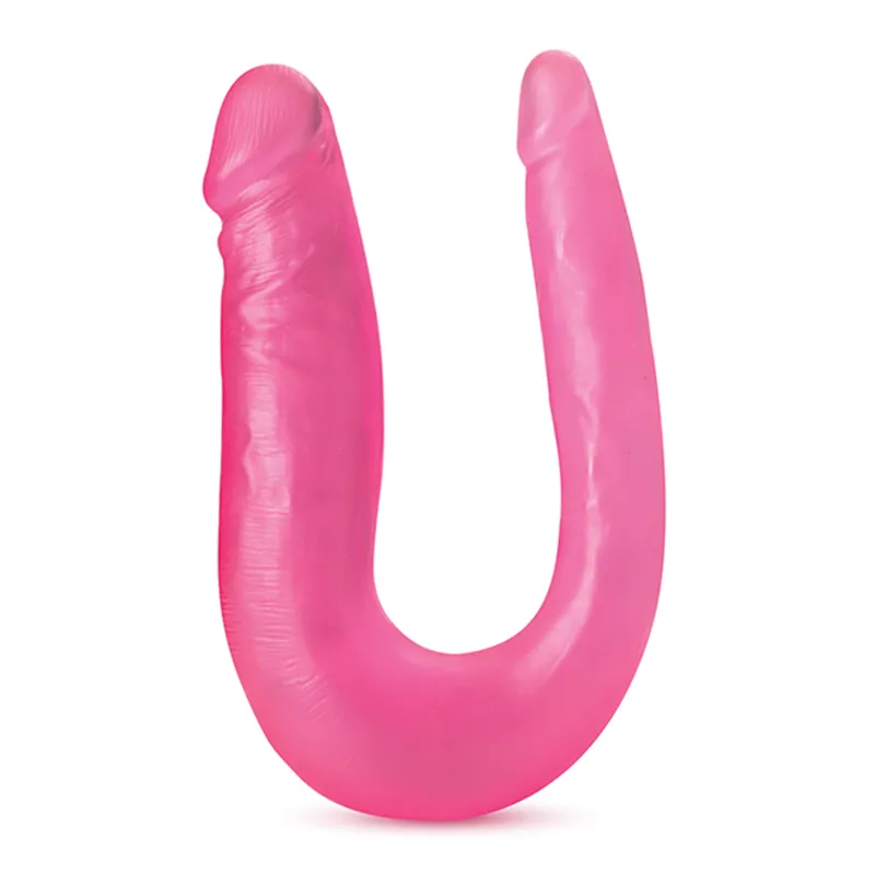 Double Dildo with Dual-Sized Ends in Pink