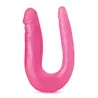 Double Dildo with Dual-Sized Ends in Pink