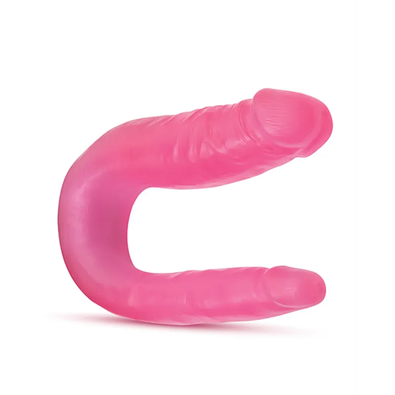 Double Dildo with Dual-Sized Ends in Pink