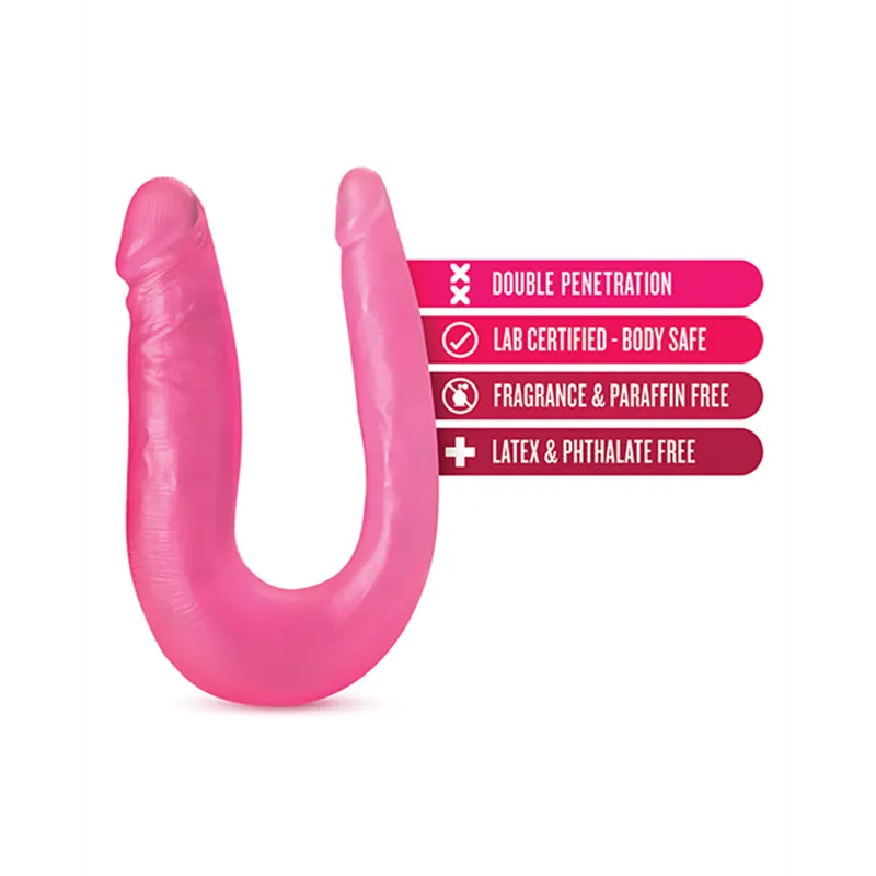 Double Dildo with Dual-Sized Ends in Pink
