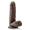 Realistic Dildo with Suction Cup Base in Chocolate