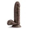 Realistic Dildo with Suction Cup Base in Chocolate