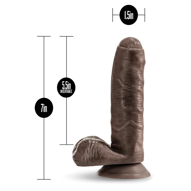 Realistic Dildo with Suction Cup Base in Chocolate