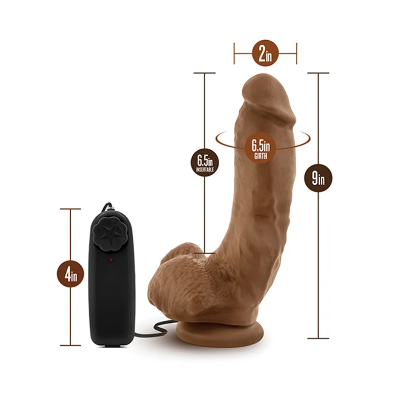 Coverboy The Boxer Vibrating Realistic Dildo with Suction Cup 9 Inch
