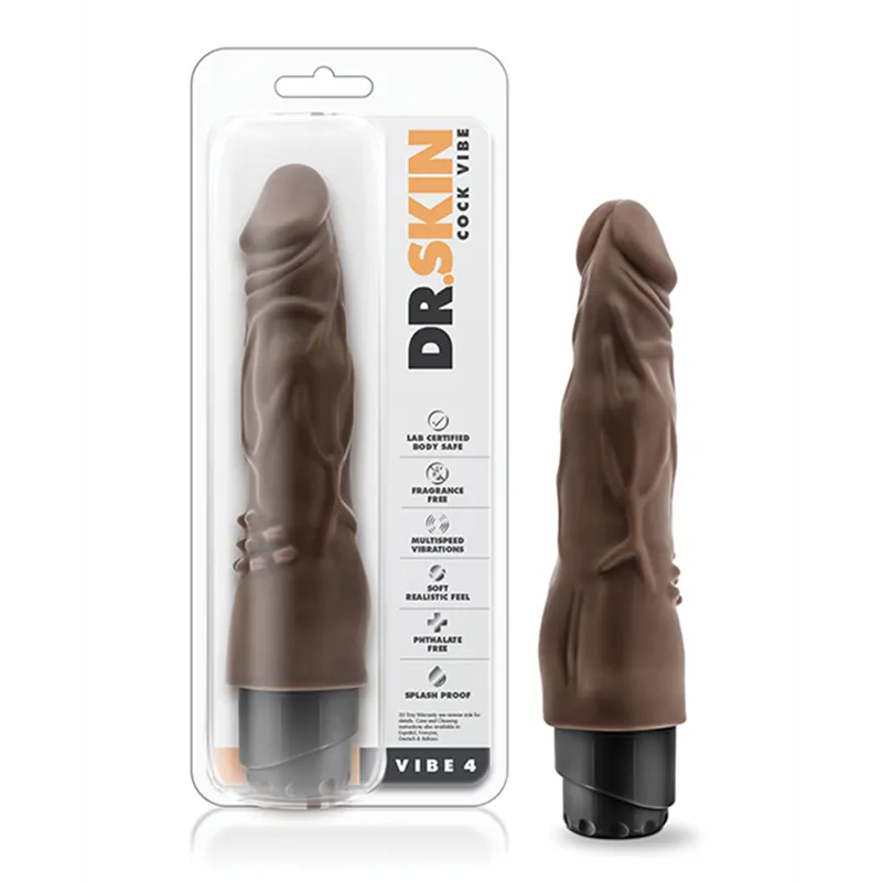 Dr. Skin 8 Inch Realistic Vibrating Dildo with Clitoral Nubs