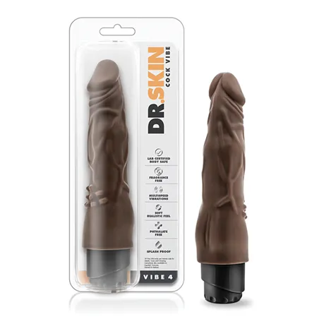 Dr. Skin 8 Inch Realistic Vibrating Dildo with Clitoral Nubs