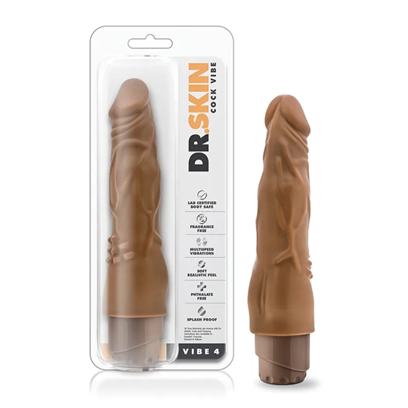 Dr. Skin Realistic Vibrating Dildo 8 Inch with Clitoral Nubs