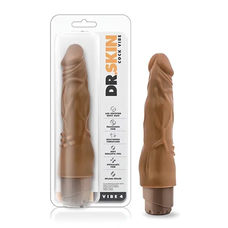 Dr. Skin Realistic Vibrating Dildo 8 Inch with Clitoral Nubs