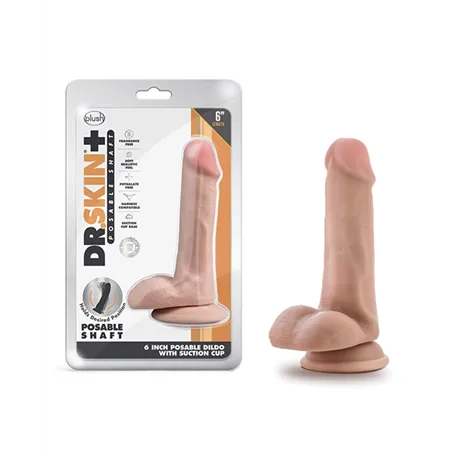 Realistic Posable Dildo with Balls 6 Inch in Vanilla