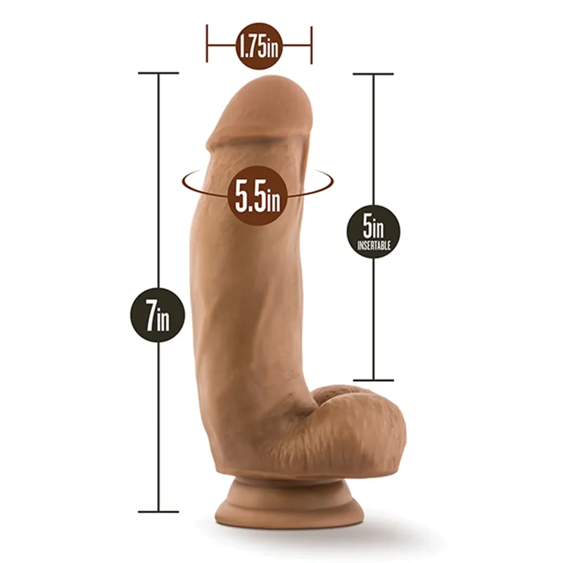 Realistic Silicone Dildo with Balls and Suction Cup