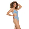Scallop Lace and Sheer Mesh Teddy with Front V Cut-Out