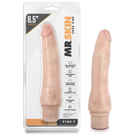 Realistic Vibrating Dildo with Textured Shaft 8.5 Inch
