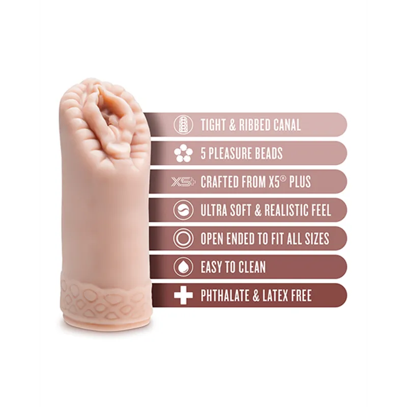 Pocket Pussy Stroker with Ribbed Interior and Pleasure Beads