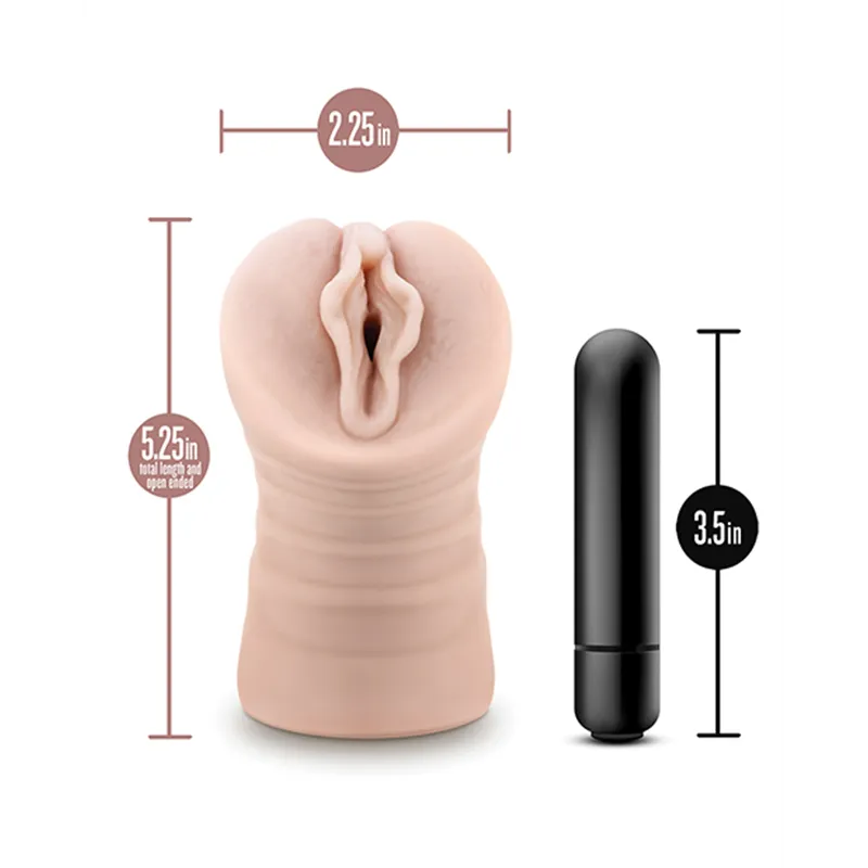 Vibrating Pocket Stroker with Nubbed Interior