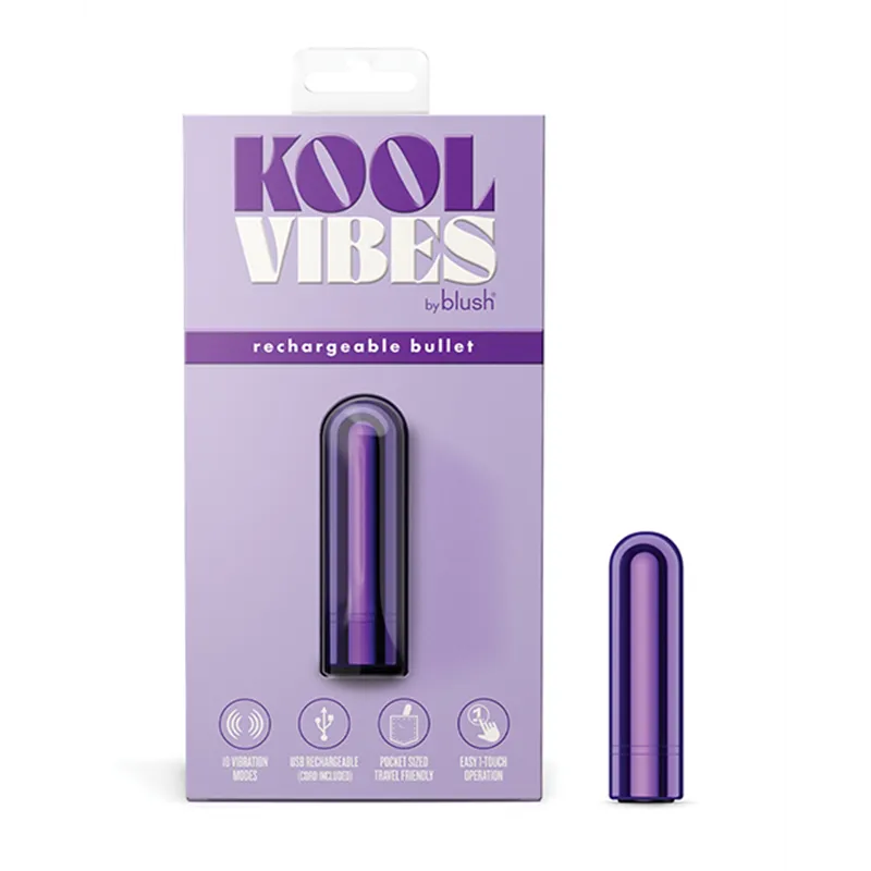 Kool Vibes Mini Rechargeable Bullet Vibrator in Purple