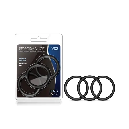 VS3 Pure Premium Silicone Cock Rings with 3-Ring Set