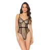 Metallic Fishnet Teddy with Underwire Cups