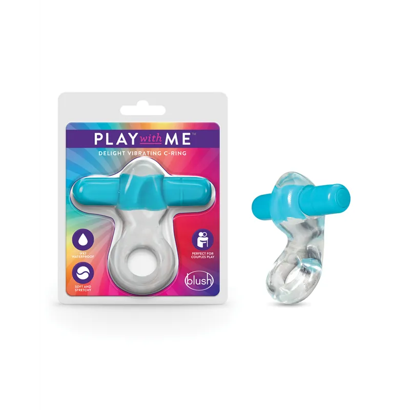 Vibrating Cock Ring with Bullet in Blue