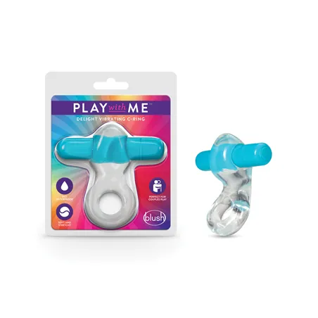Vibrating Cock Ring with Bullet in Blue
