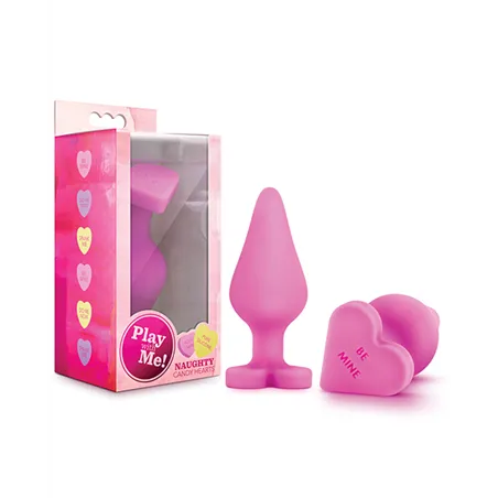 Candy Heart Silicone Butt Plug with Molded Message