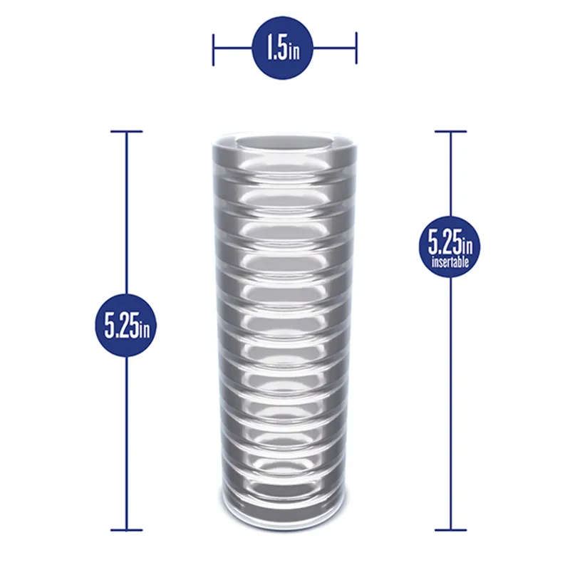 Ribbed Glow in the Dark Stroker with Self-Lubricating TPE