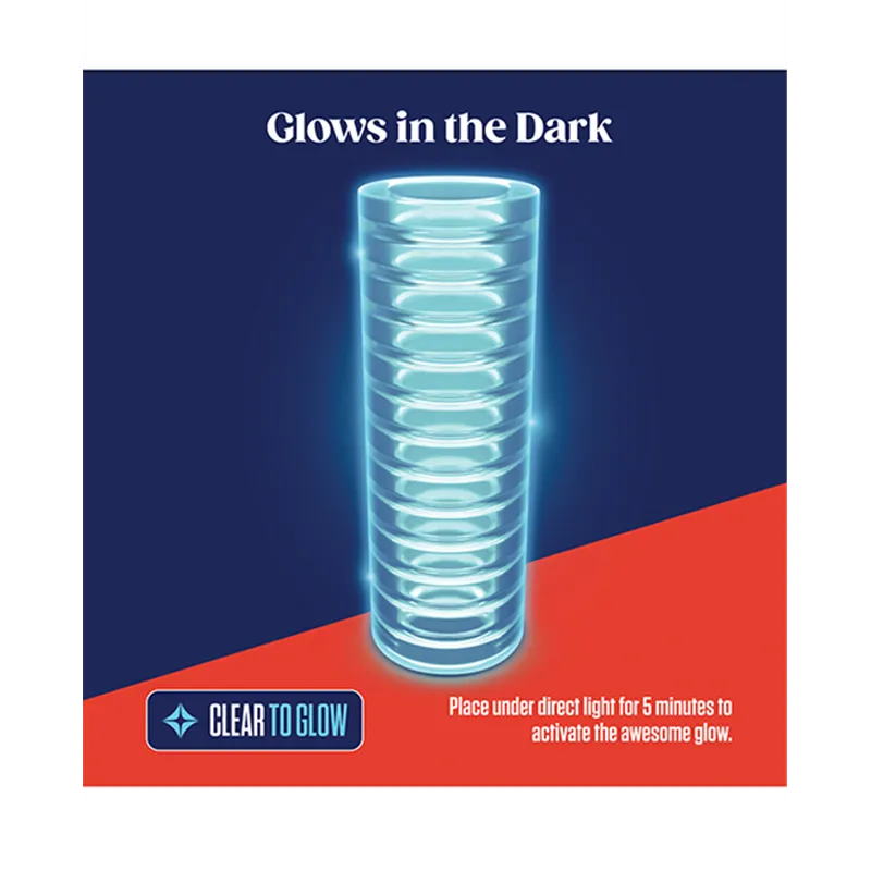 Ribbed Glow in the Dark Stroker with Self-Lubricating TPE