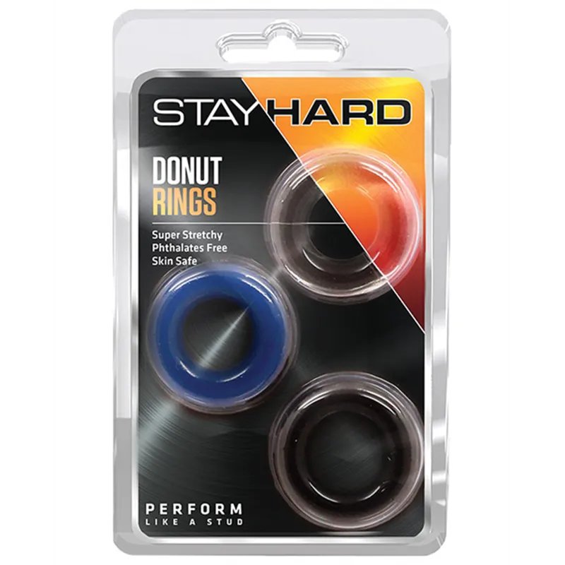 Stay Hard Cock Rings with TPE Stretch 3 Pack