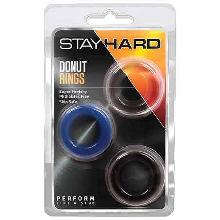 Stay Hard Cock Rings with TPE Stretch 3 Pack
