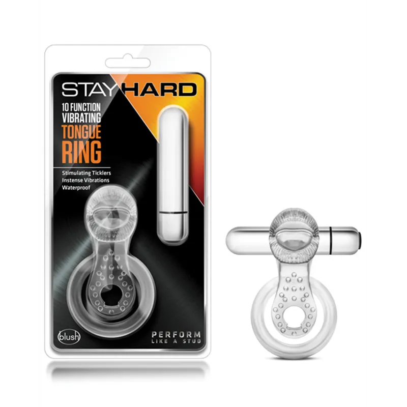 Vibrating Tongue Cock Ring with 10 Functions