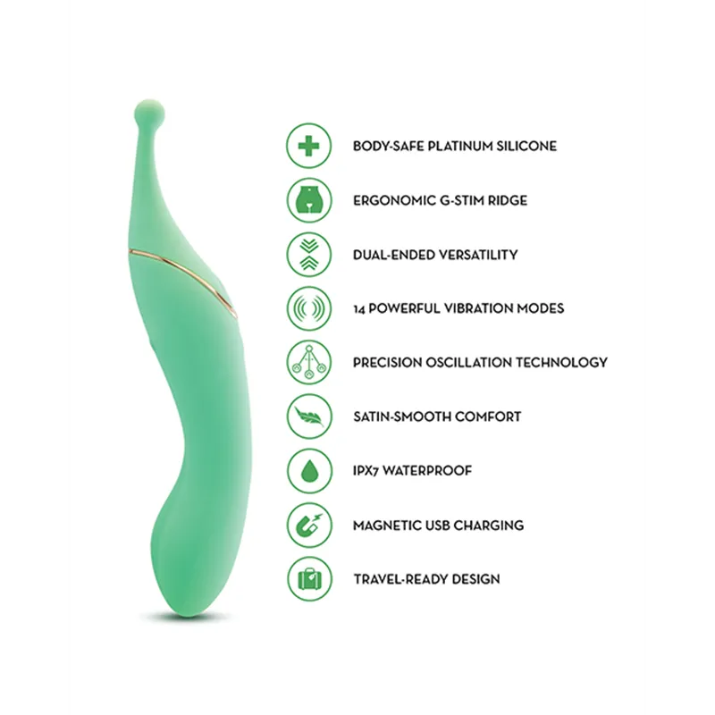 Dual-Ended G-Spot and Clitoral Vibrating Wand with Precision Oscillation