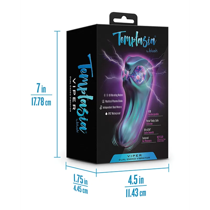 Viper Dual-Ended Rabbit Vibrator with Plasma Globe