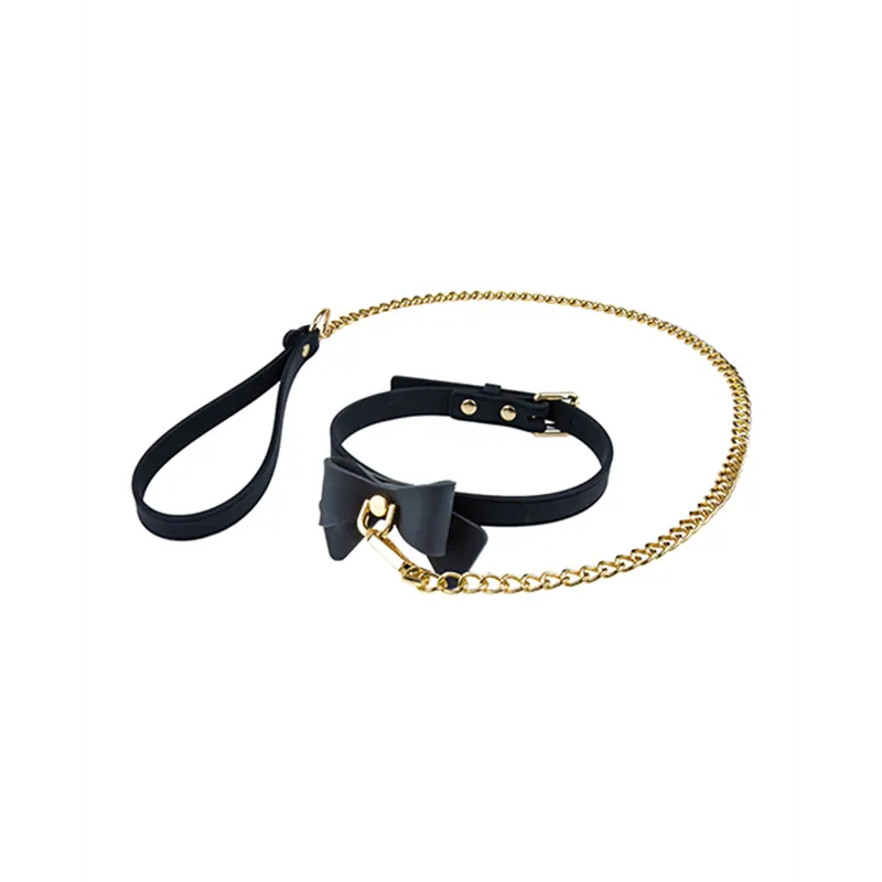 Silicone Collar and Leash with Bow