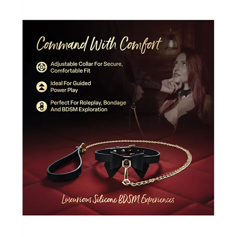 Silicone Collar and Leash with Bow