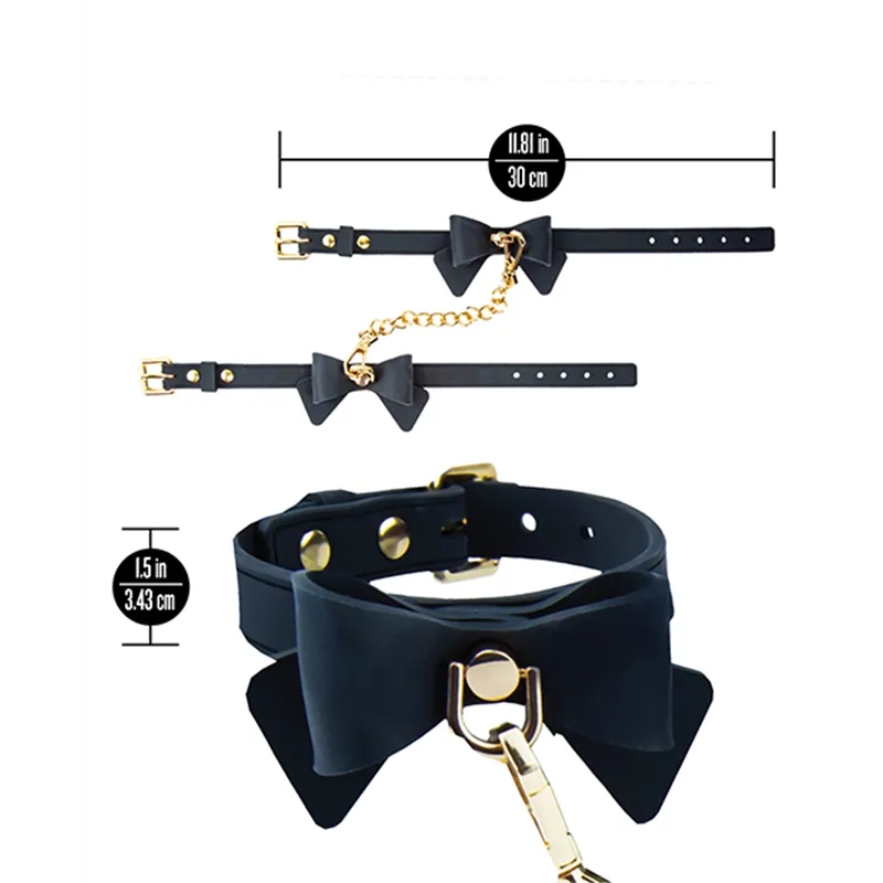 Wrist and Ankle Restraint Set with Bow Detail