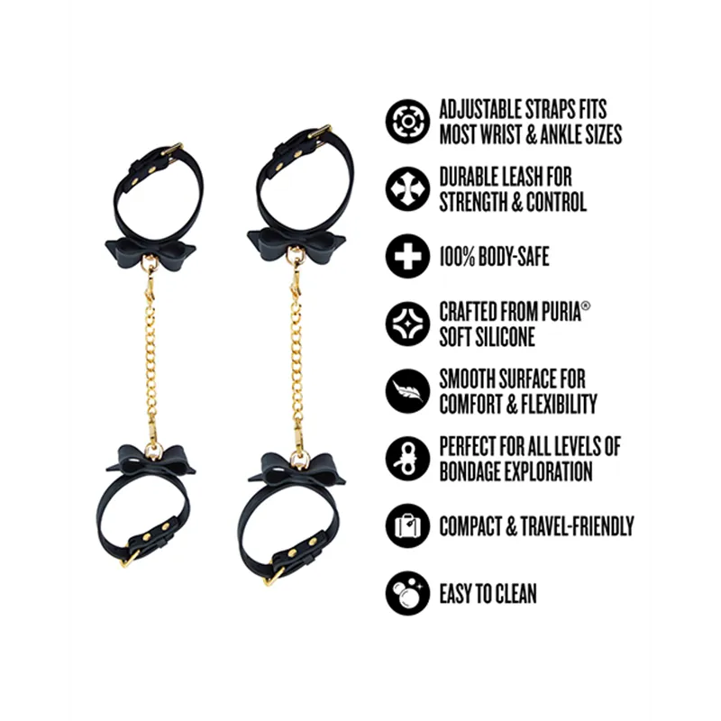 Wrist and Ankle Restraint Set with Bow Detail