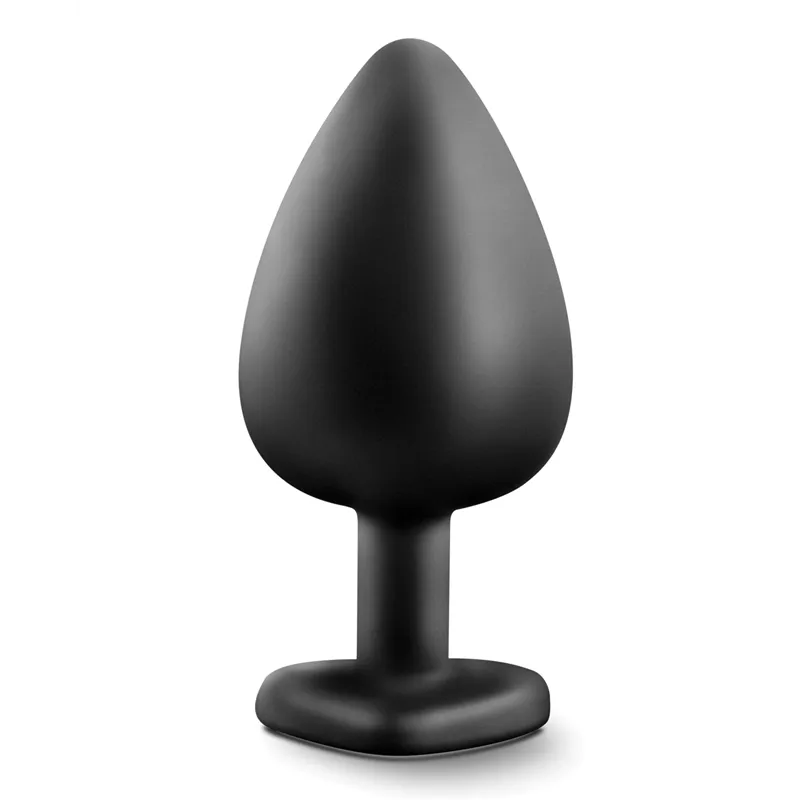 Temptasia Bling Butt Plug with Gem in Black Large