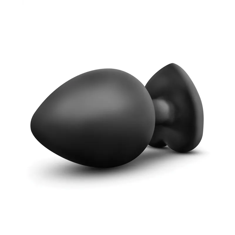 Temptasia Bling Butt Plug with Gem in Black Large