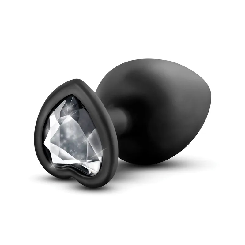 Temptasia Bling Butt Plug with Gem in Black Large