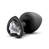 Temptasia Bling Butt Plug with Gem in Black Large