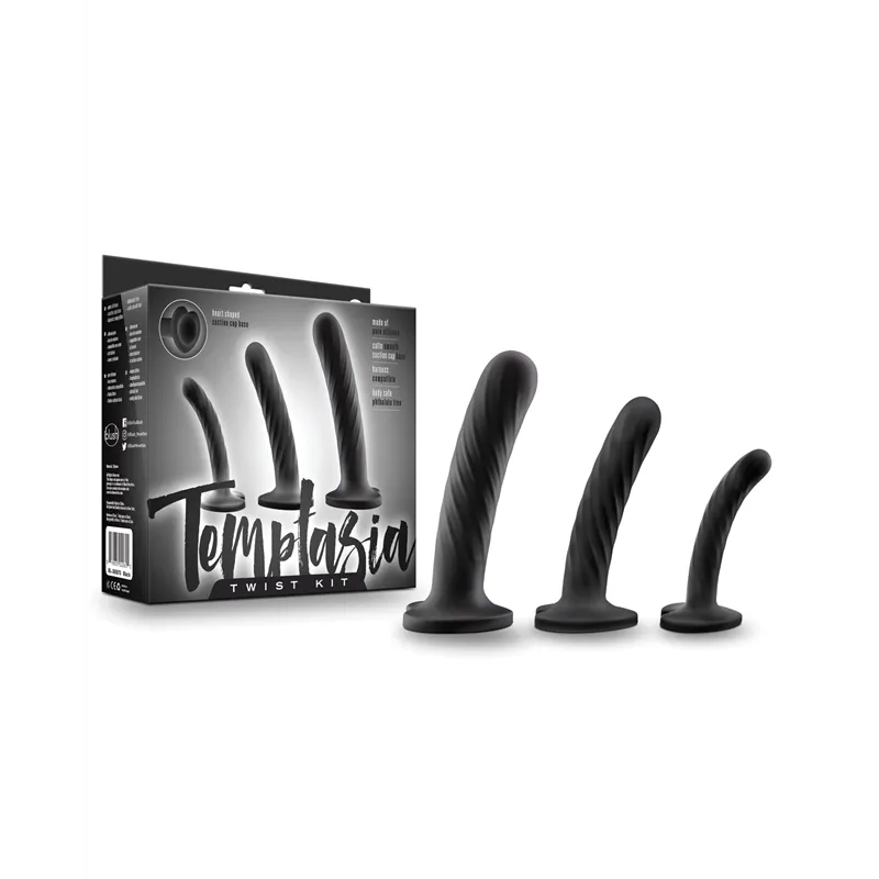 Temptasia Twist Silicone Dildo Kit with Suction Cup Base