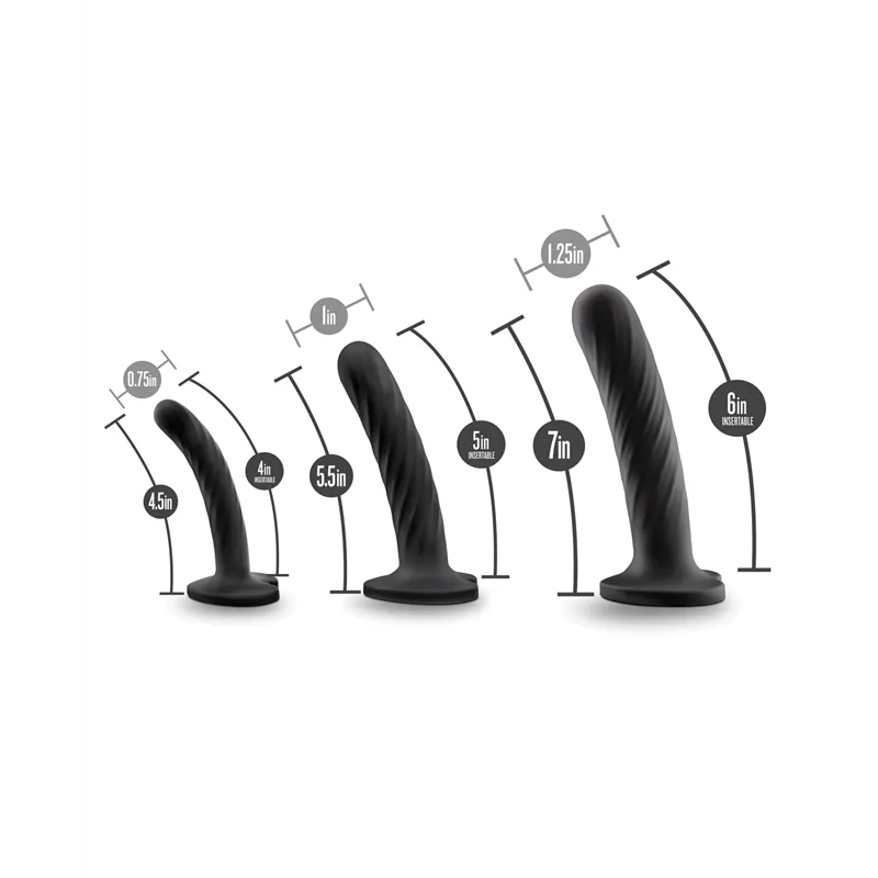 Temptasia Twist Silicone Dildo Kit with Suction Cup Base