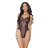 Stretch Mesh Underwire Teddy with Ribbon Detail