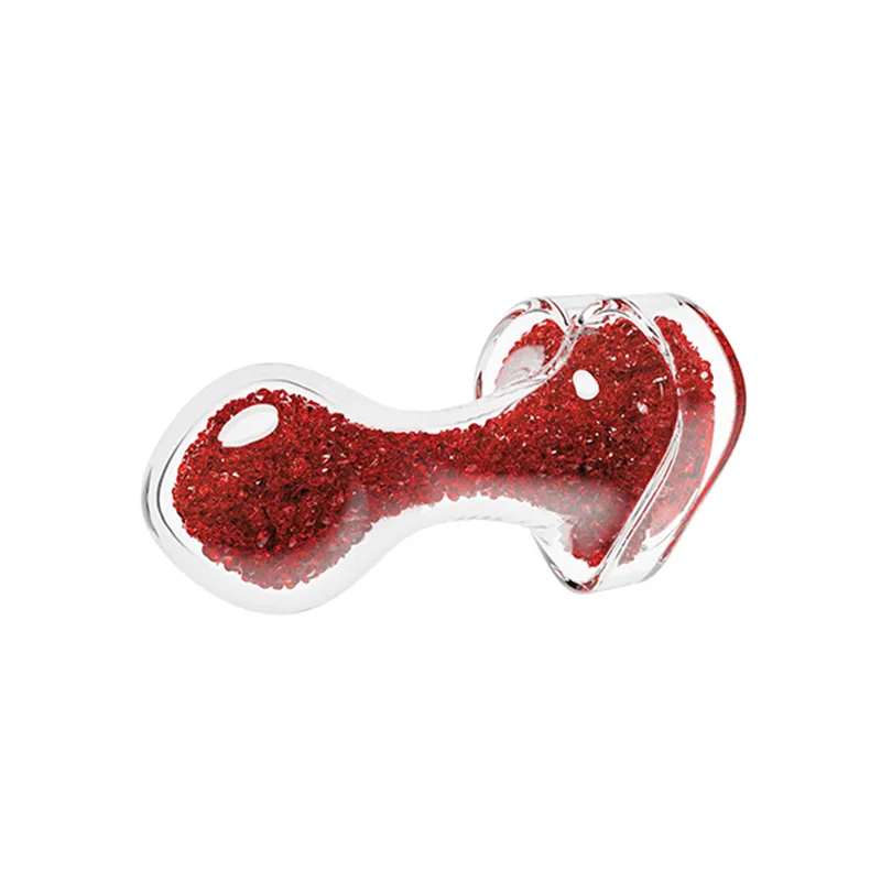 Oh My Gem Lustre Glass Butt Plug with Ruby Heart Base