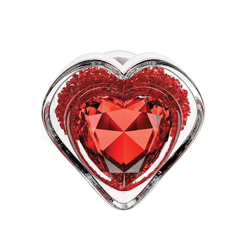 Oh My Gem Lustre Glass Butt Plug with Ruby Heart Base