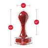 Oh My Gem Lustre Glass Butt Plug with Ruby Heart Base