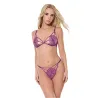Metallic Scallop Stretch Lace Bra with G-String Set
