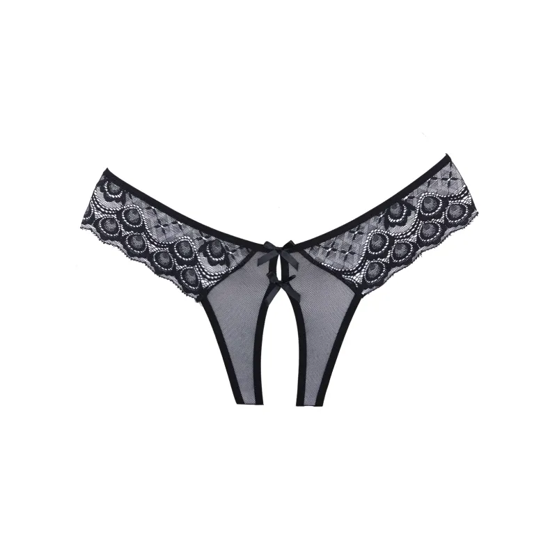 Adore Foreplay Lace & Mesh Front Open Panty