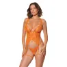 Cupless Underwire Bustier with Thong and Garters