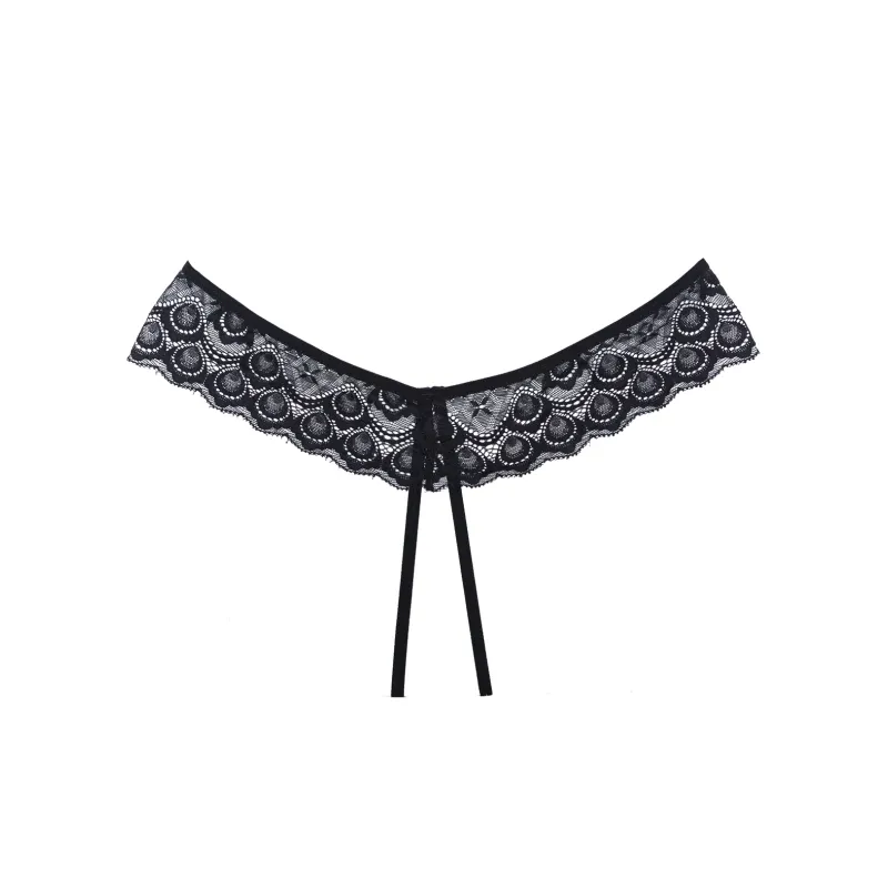 Adore Foreplay Lace & Mesh Front Open Panty