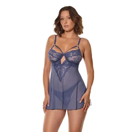 Twilight Fever Lace and Mesh Babydoll with G-String